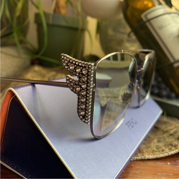 NWT Fendi 62mm Square Brow Bar Sunglasses - Picture 3 of 15